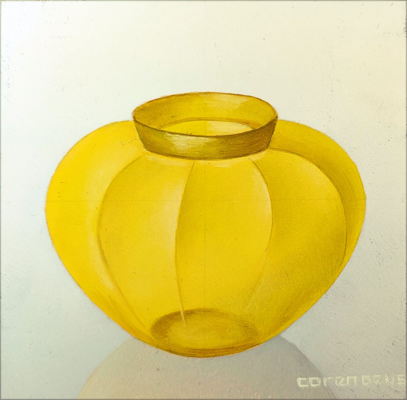 Coren Geus, stilleven met potje, geel