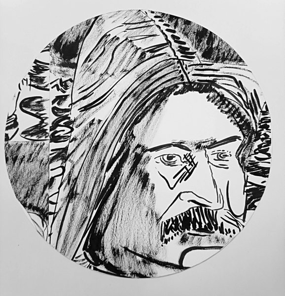 Emo Verkerk, Redder Piet Bontes, voorstudie voor portretten in het reddingmuseum